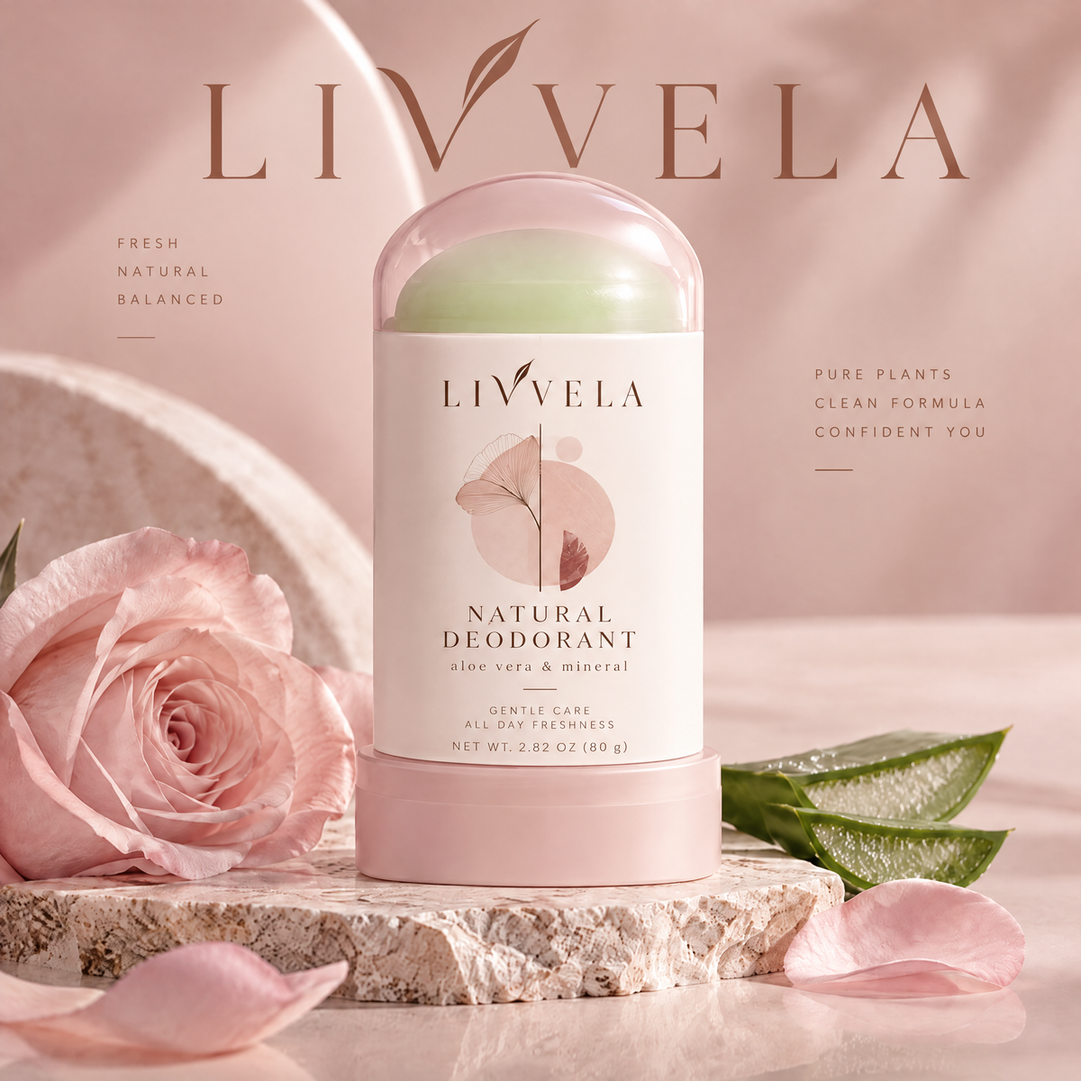 LIVVELA Natural Deodorant – Aloe Vera & Mineral